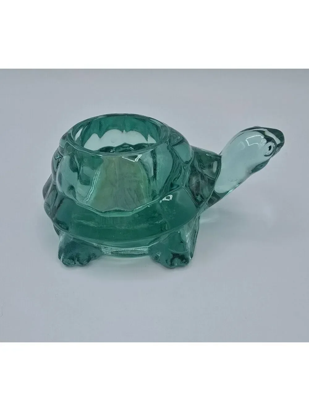 Vintage Indiana Glass Turtle Votive Candle Holder Spanish Green #12144